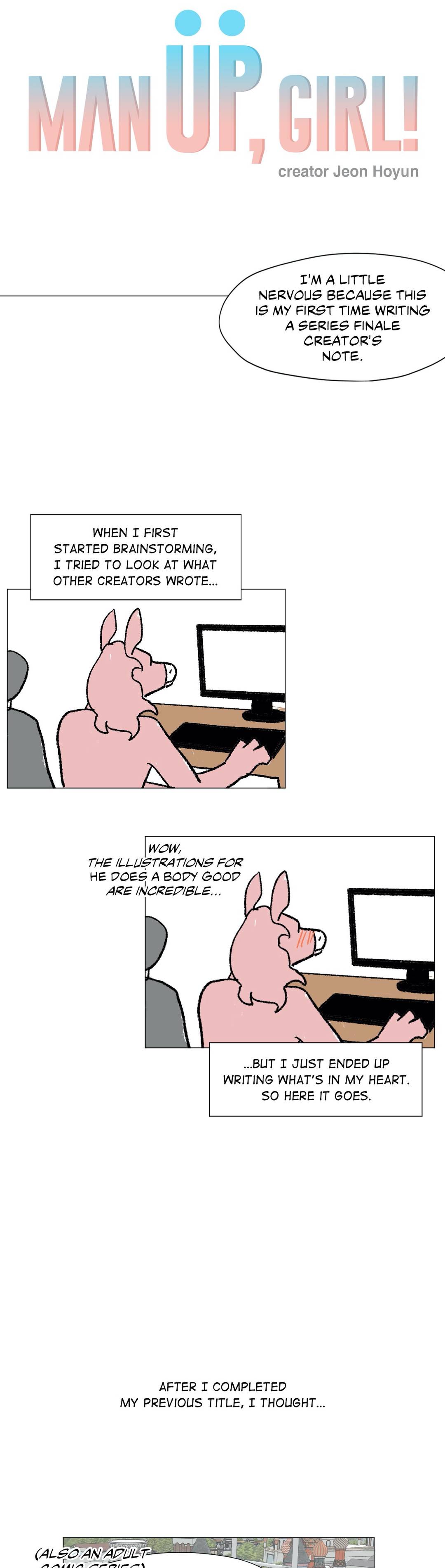 Man Up, Girl! Manhwa - Epilogue - Creator's Note Page 1