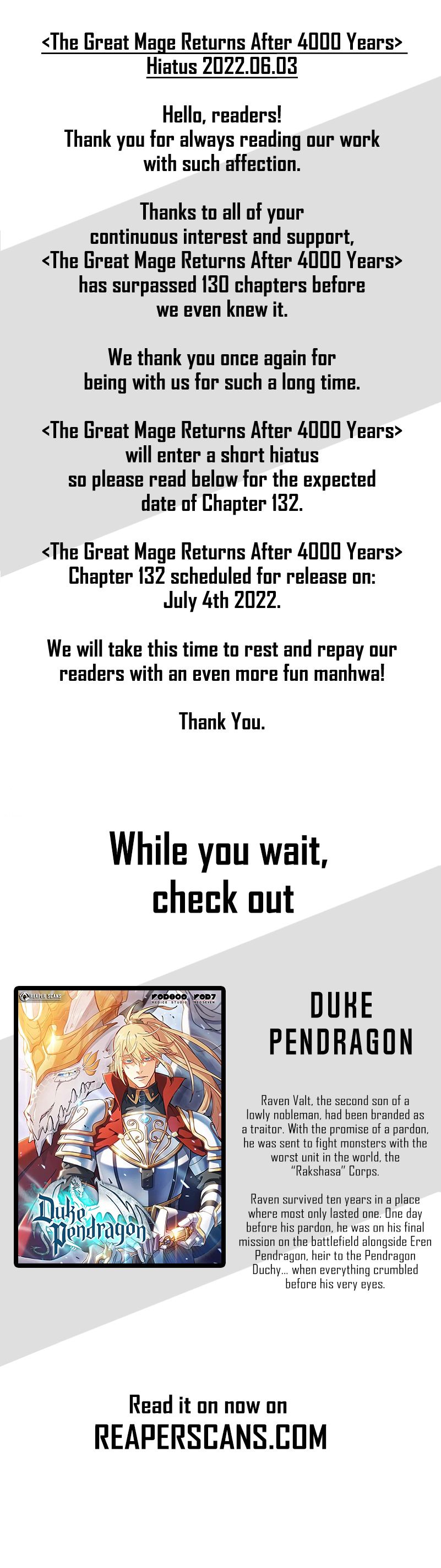 The Great Mage Returns After 4000 Years Manhwa - Chapter 131.5 Page 0