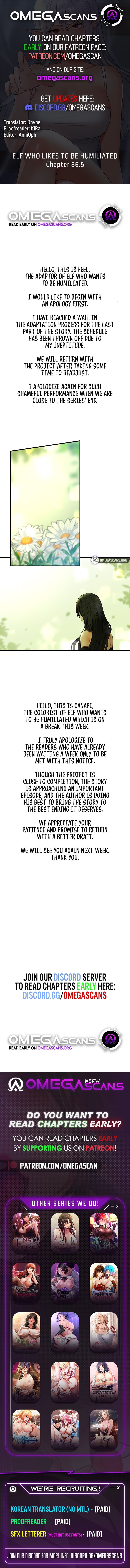 Elf Who Likes To Be Humiliated Manhwa - Chapter 86.5 Page 0